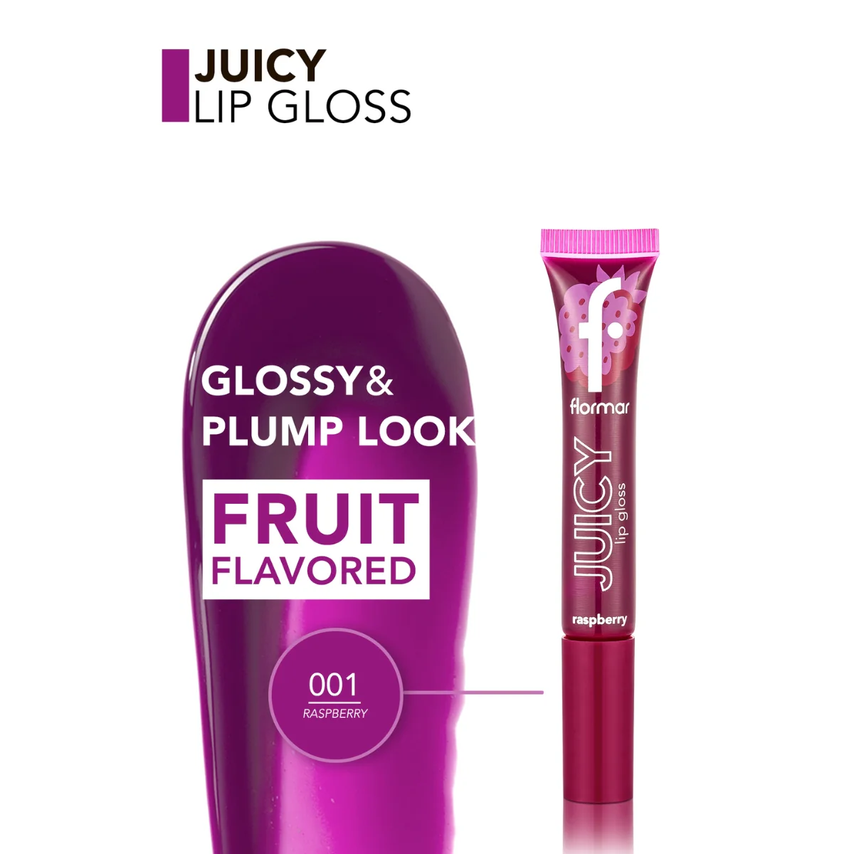 Flormar Juicy Lip Gloss 001 Raspberry 4g - Image 5