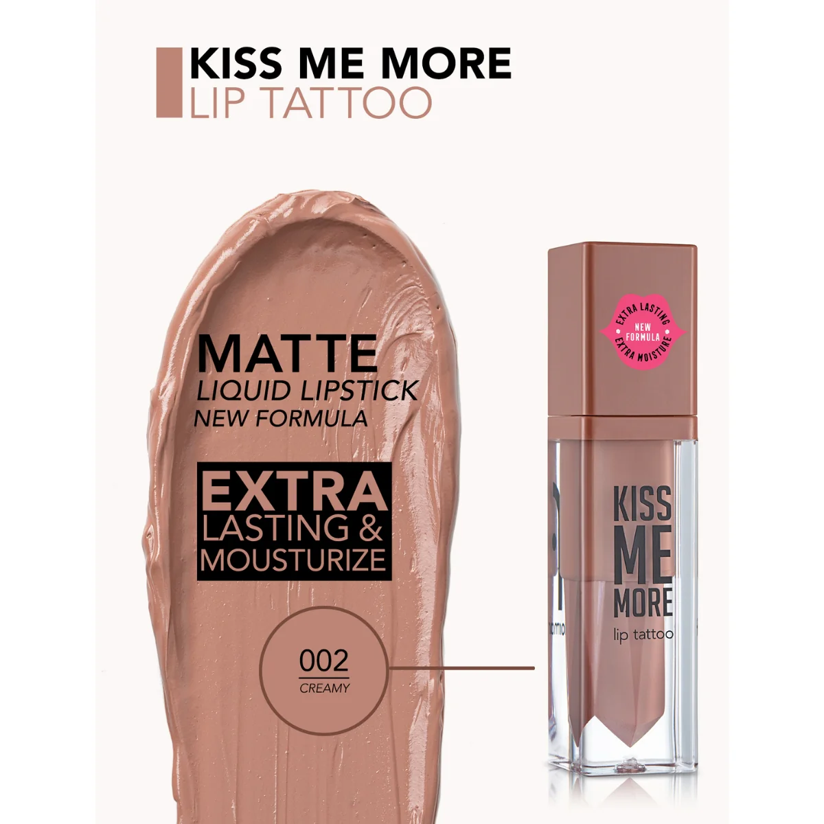Flormar Kiss Me More Lip Tattoo 002 Creamy 3.8ml - Image 3