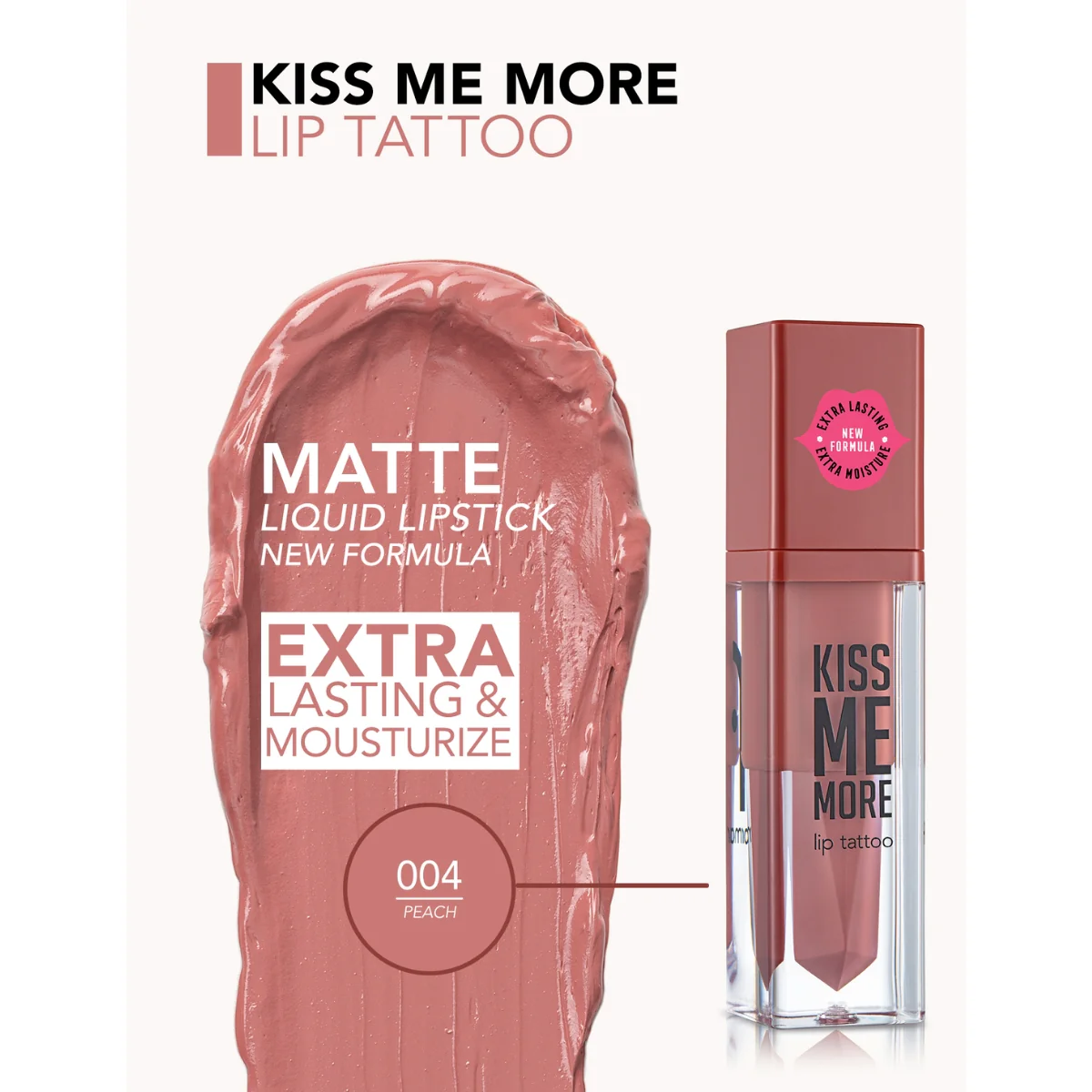 Flormar Kiss Me More Lip Tattoo 04 Peach 3.8ml - Image 3
