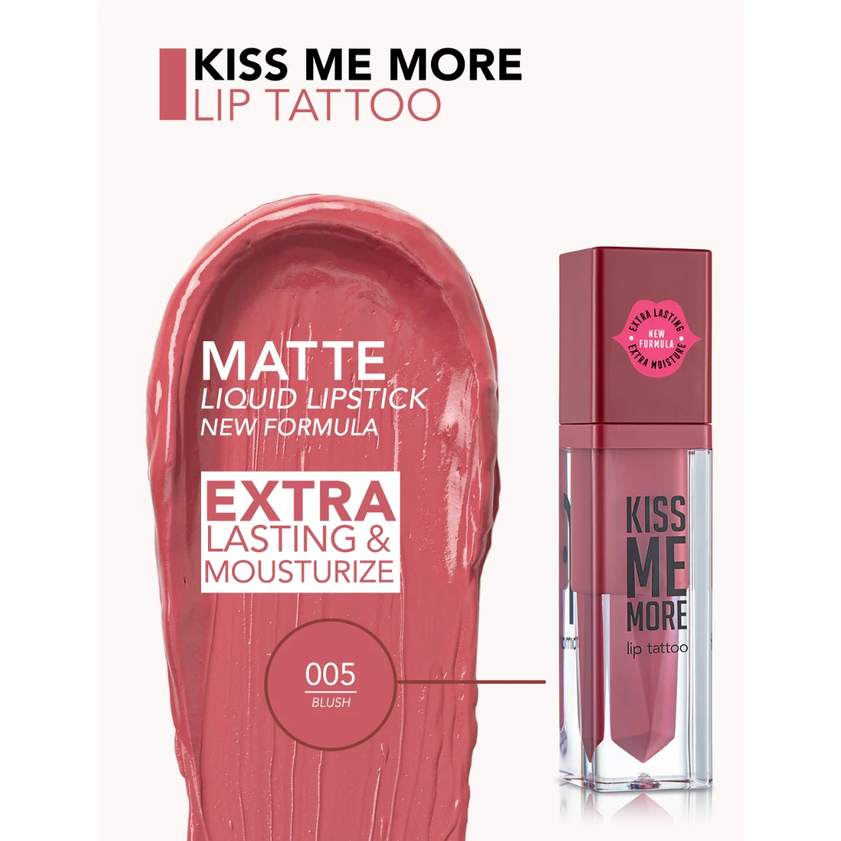 Flormar Kiss Me More Lip Tattoo 05 Blush 3.8ml - Image 3