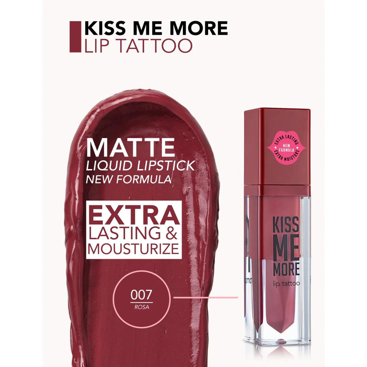 Flormar Kiss Me More Lip Tattoo 07 Rosa 3.8ml - Image 3