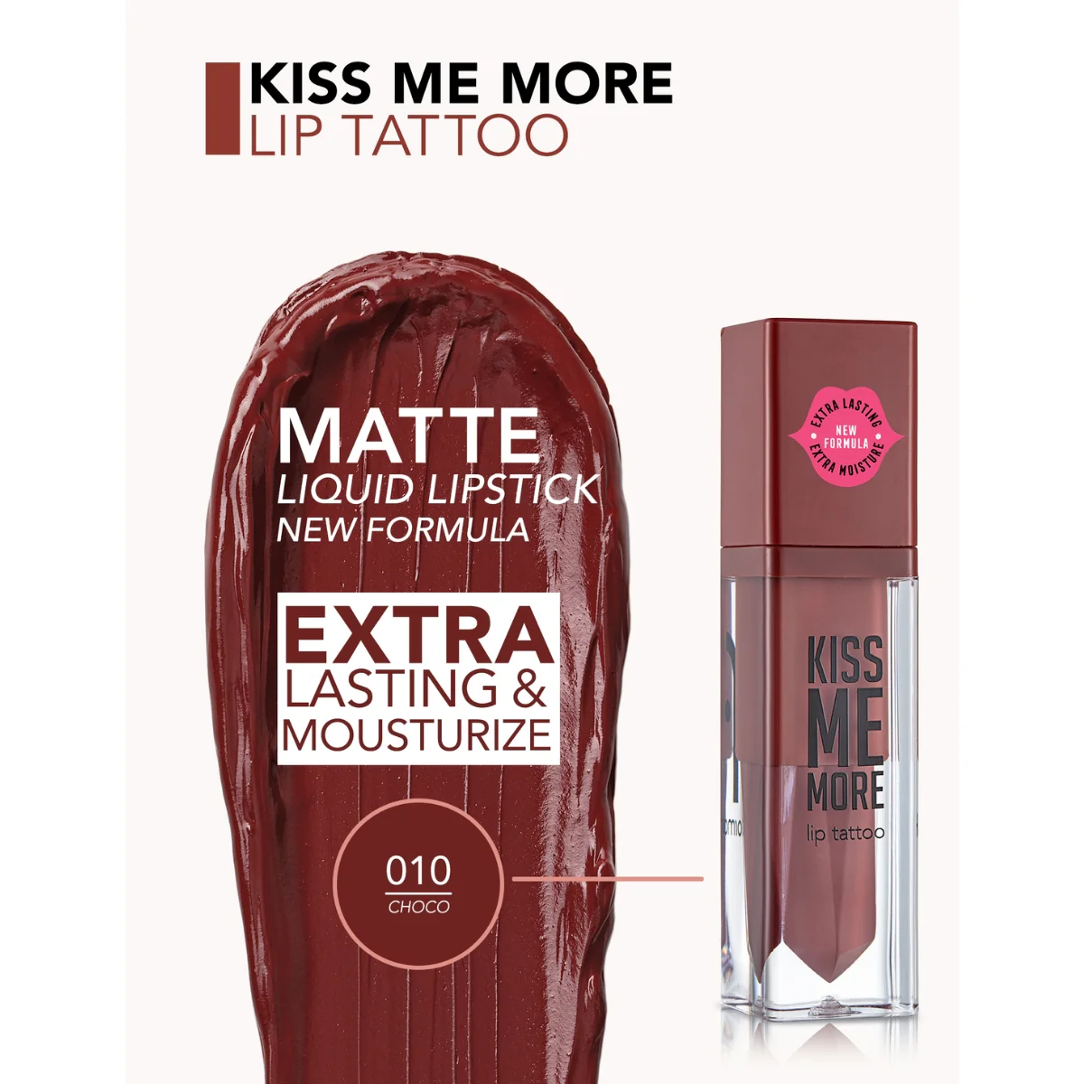 Flormar Kiss Me More Lip Tattoo 10 Choco 3.8ml - Image 3