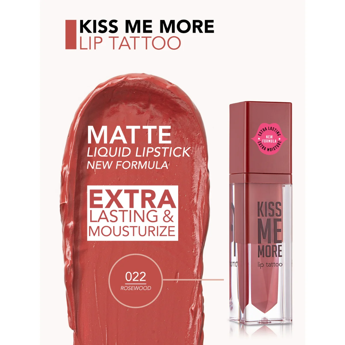 Flormar Kiss Me More Lip Tattoo 22 Rosewood 3.8ml - Image 3