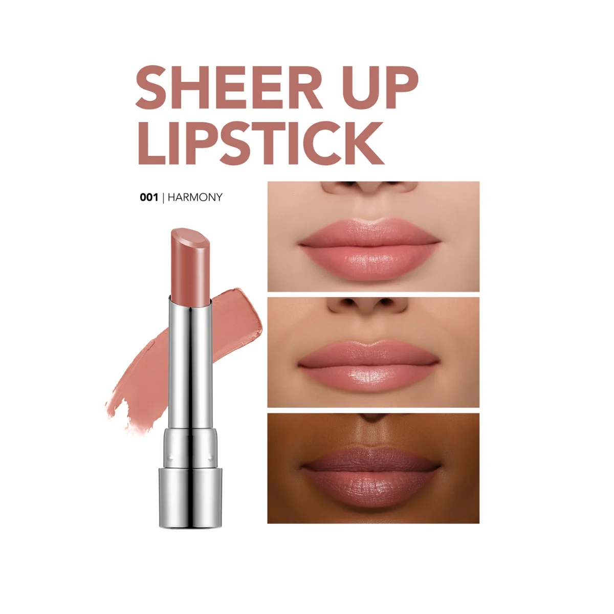 Flormar Sheer Up Lipstick 001 Harmony 3g - Image 3