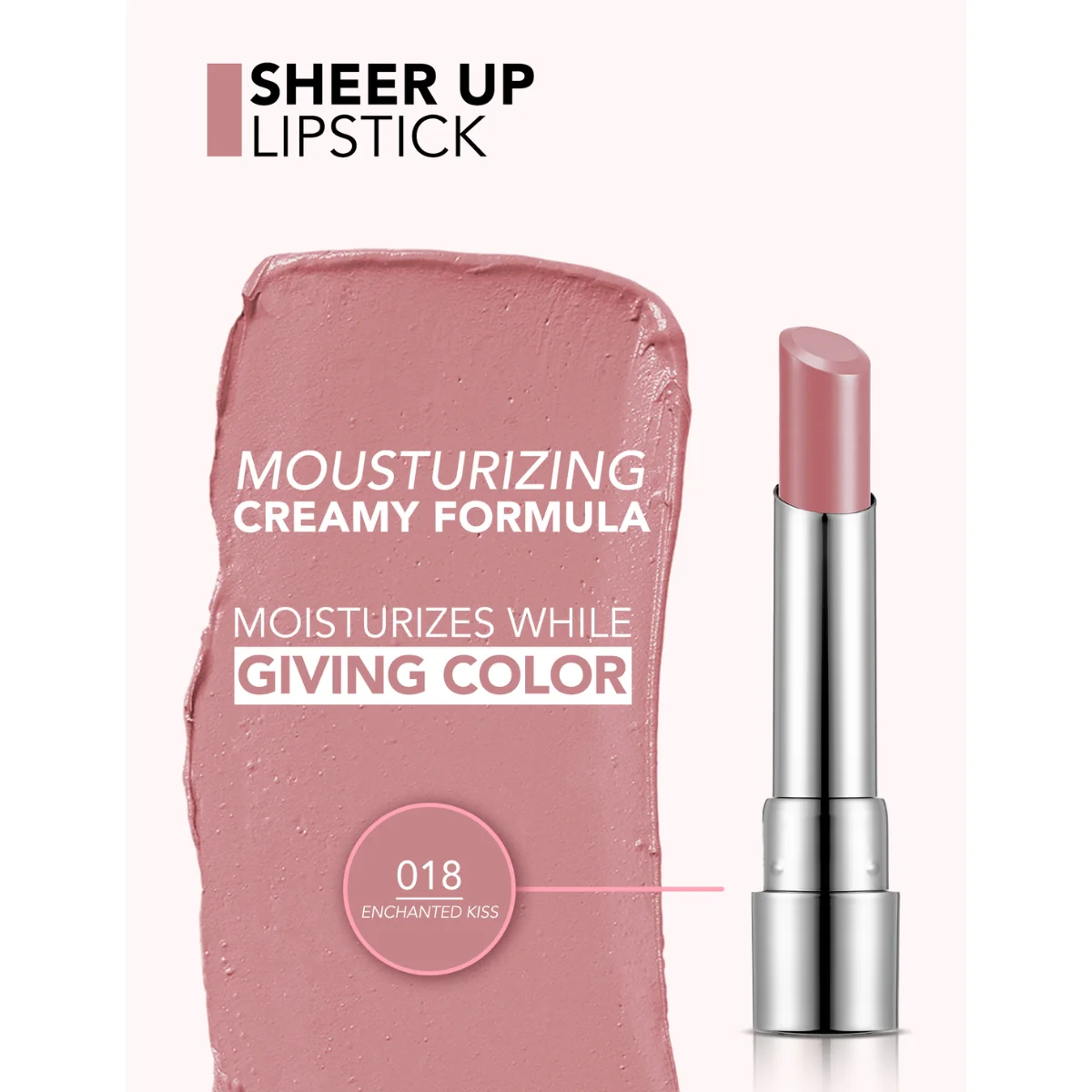 Flormar Sheer Up Lipstick 018 Enchanted Kiss 3g - Image 4