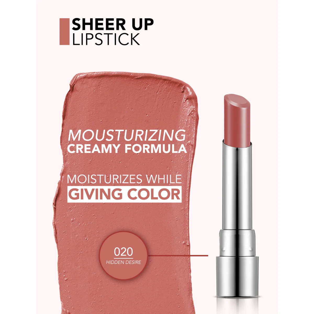 Flormar Sheer Up Lipstick 020 Hidden Desire 3g - Image 4
