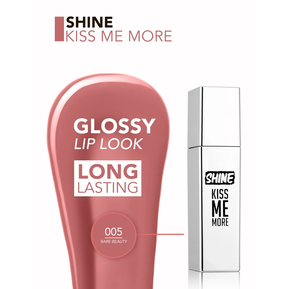 Flormar Shine Kiss Me More Lip Tattoo 005 Bare Beauty 3.8g - Image 4