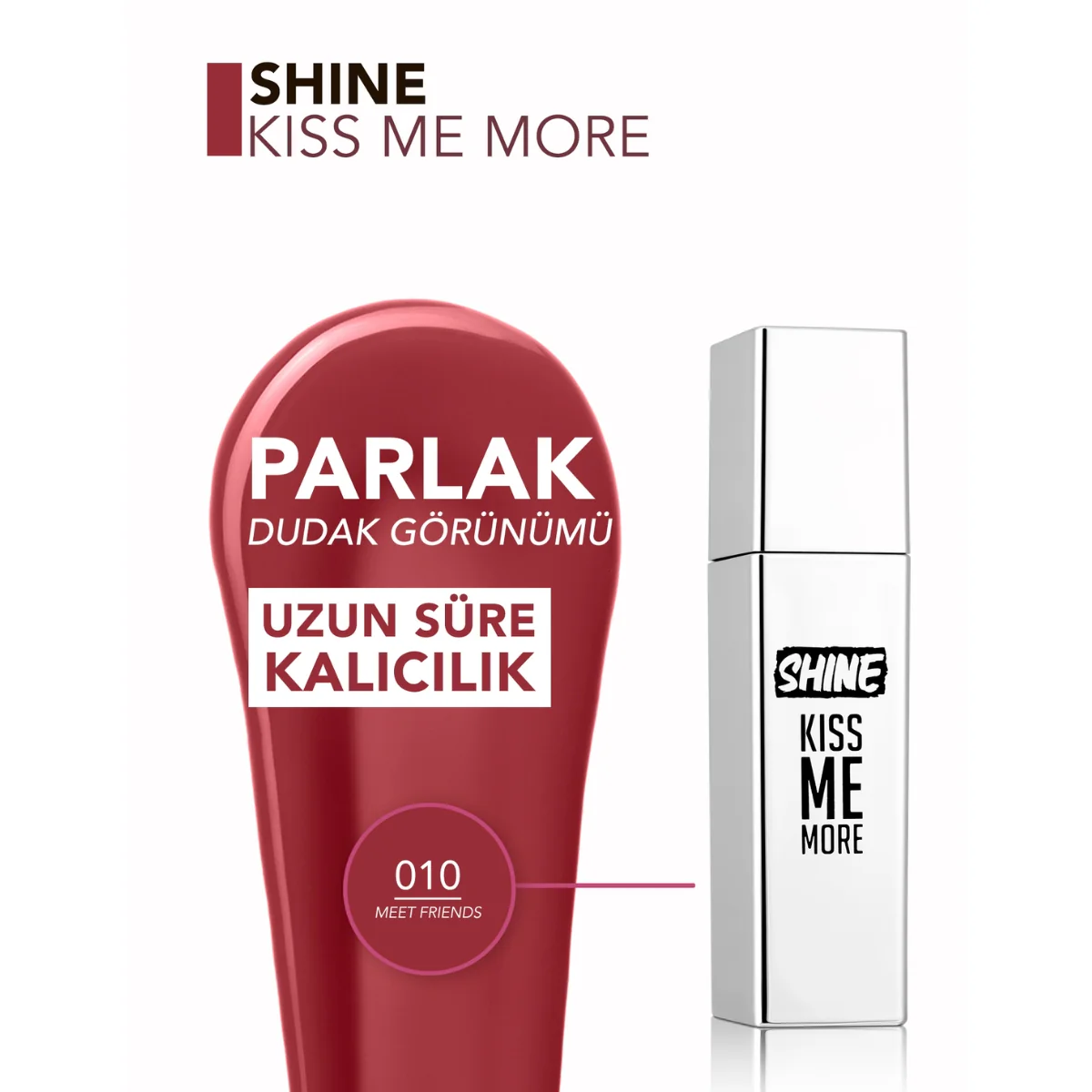 Flormar Shine Kiss Me More Lip Tattoo 010 Meet Friends 3.8g - Image 4