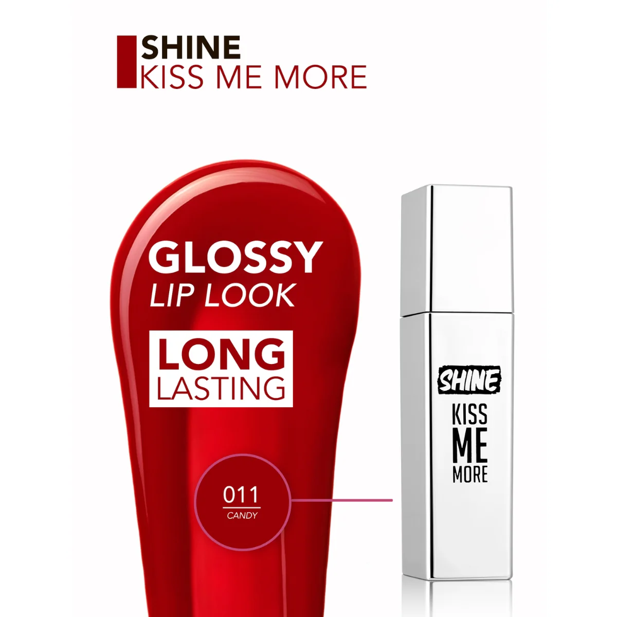 Flormar Shine Kiss Me More Lip Tattoo 011 Candy 3.8g - Image 5