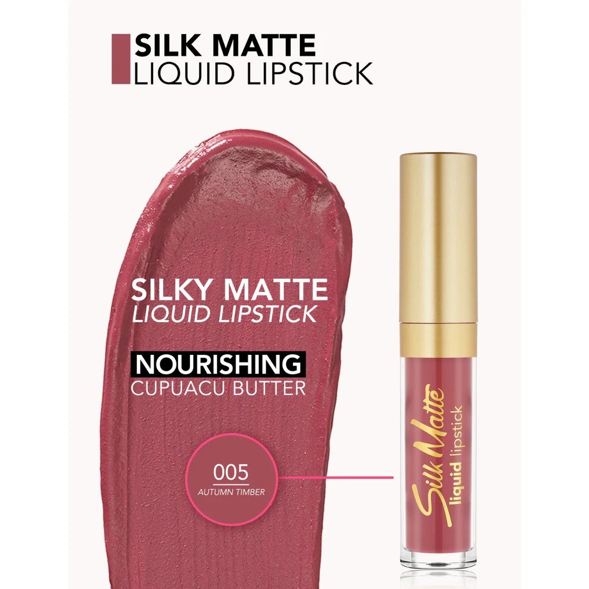 Flormar Silk Matte Liquid Lipstick 05 Autum Timber 4.5ml - Image 3