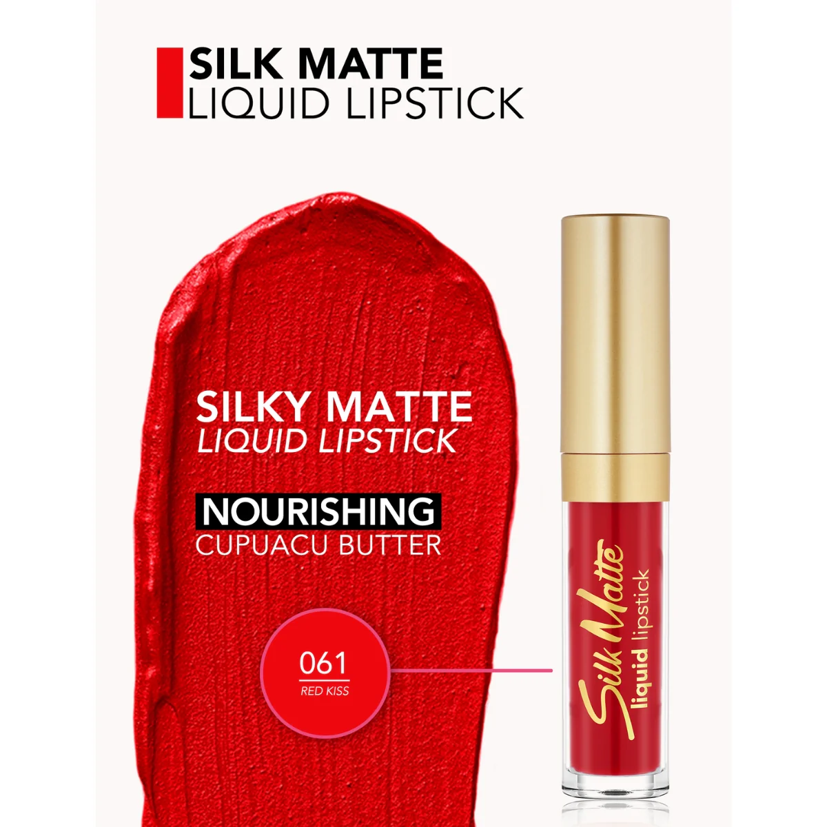 Flormar Silk Matte Liquid Lipstick 61 Red Kiss 4.5ml - Image 3