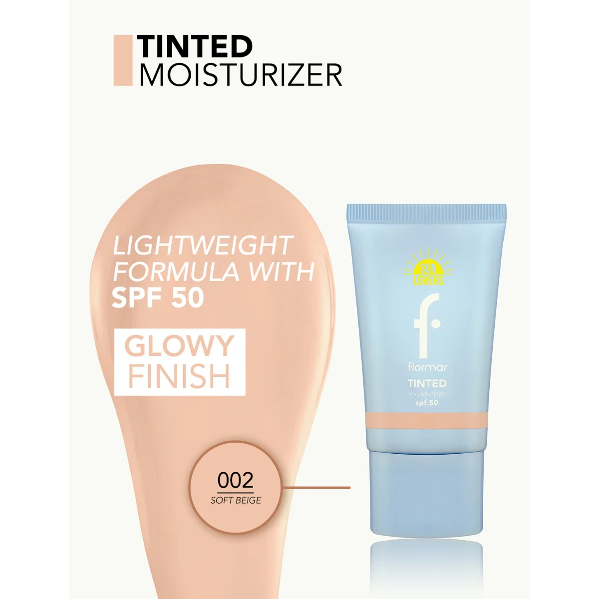 Flormar Tinted Moisturizer SPF50 02 Soft Beige 30ml - Image 2