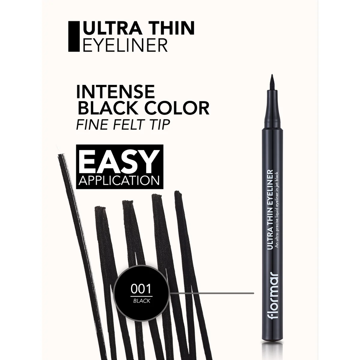 Flormar Ultra Thin Eyeliner Black 1ml - Image 4