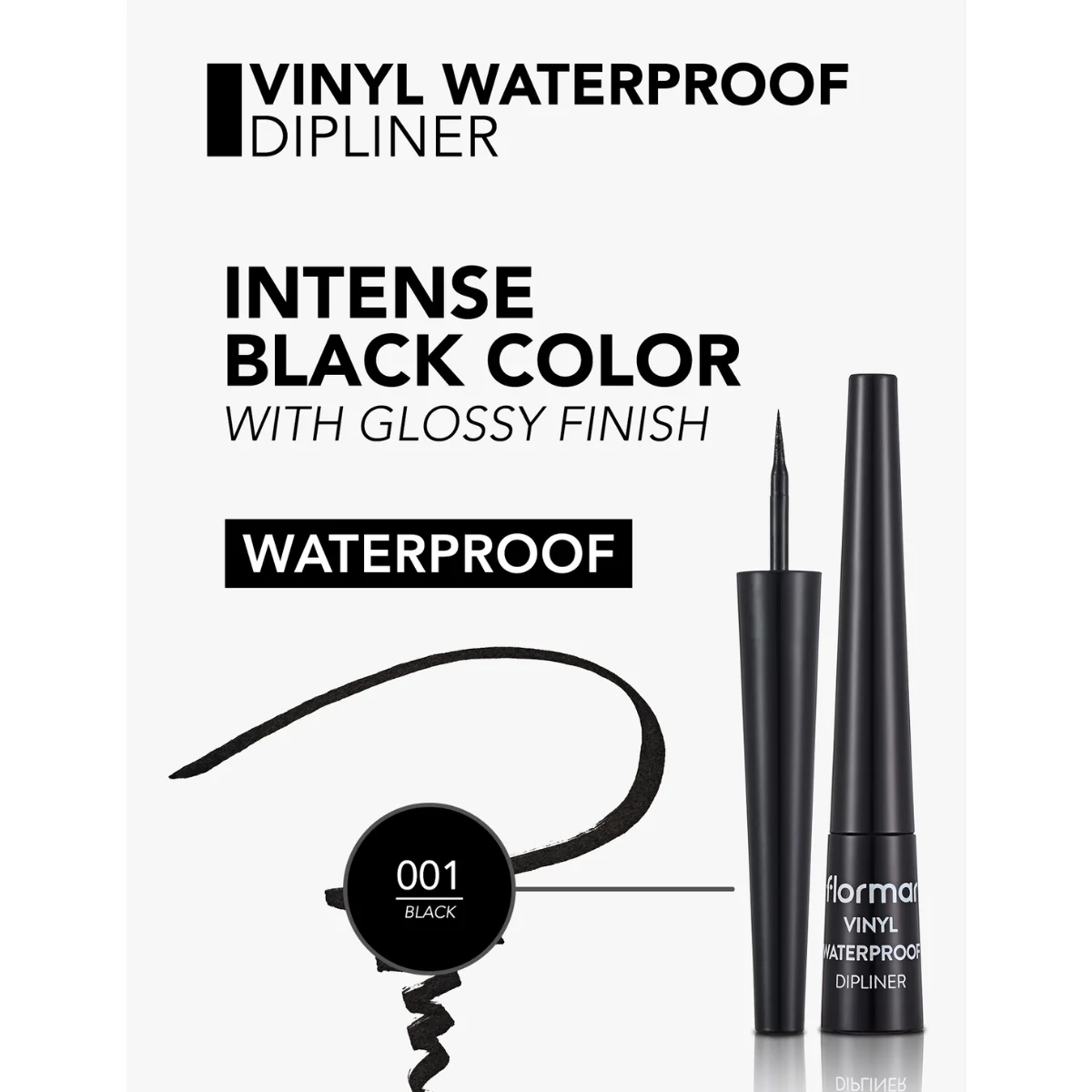 Flormar Vinyl Waterproof Dipliner Black 2.5ml - Image 3