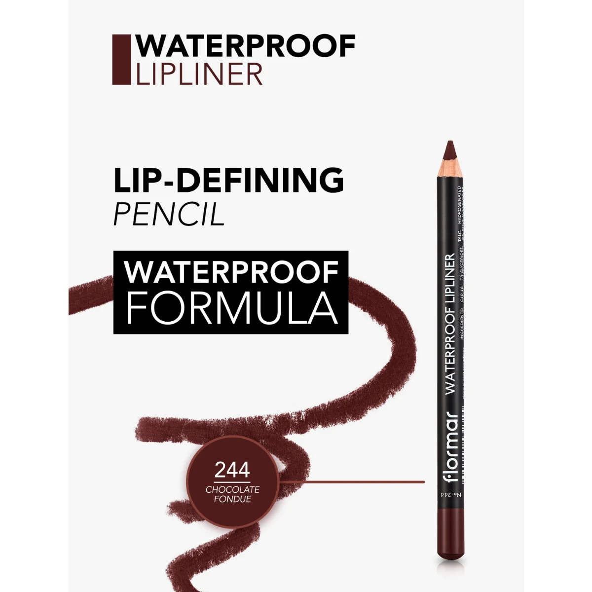 Flormar Waterproof Lipliner 244 Chocolate Fondue 1.14g - Image 2