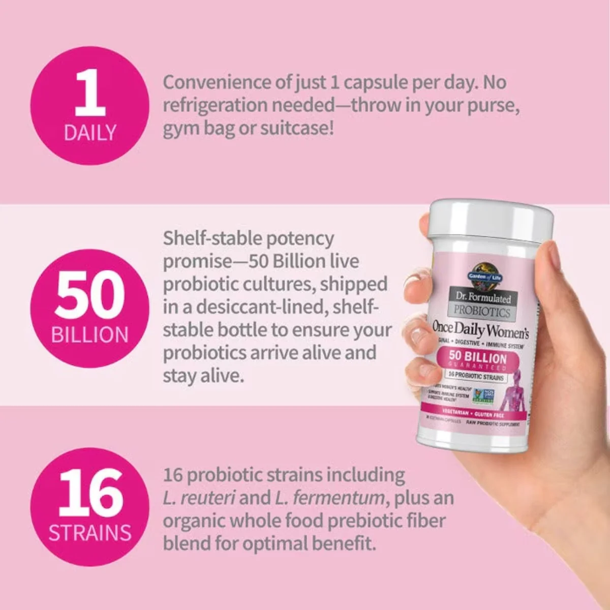 Garden of Life Dr Formulated Probiotic Once Daily Womens 30 Capsules - Image 6