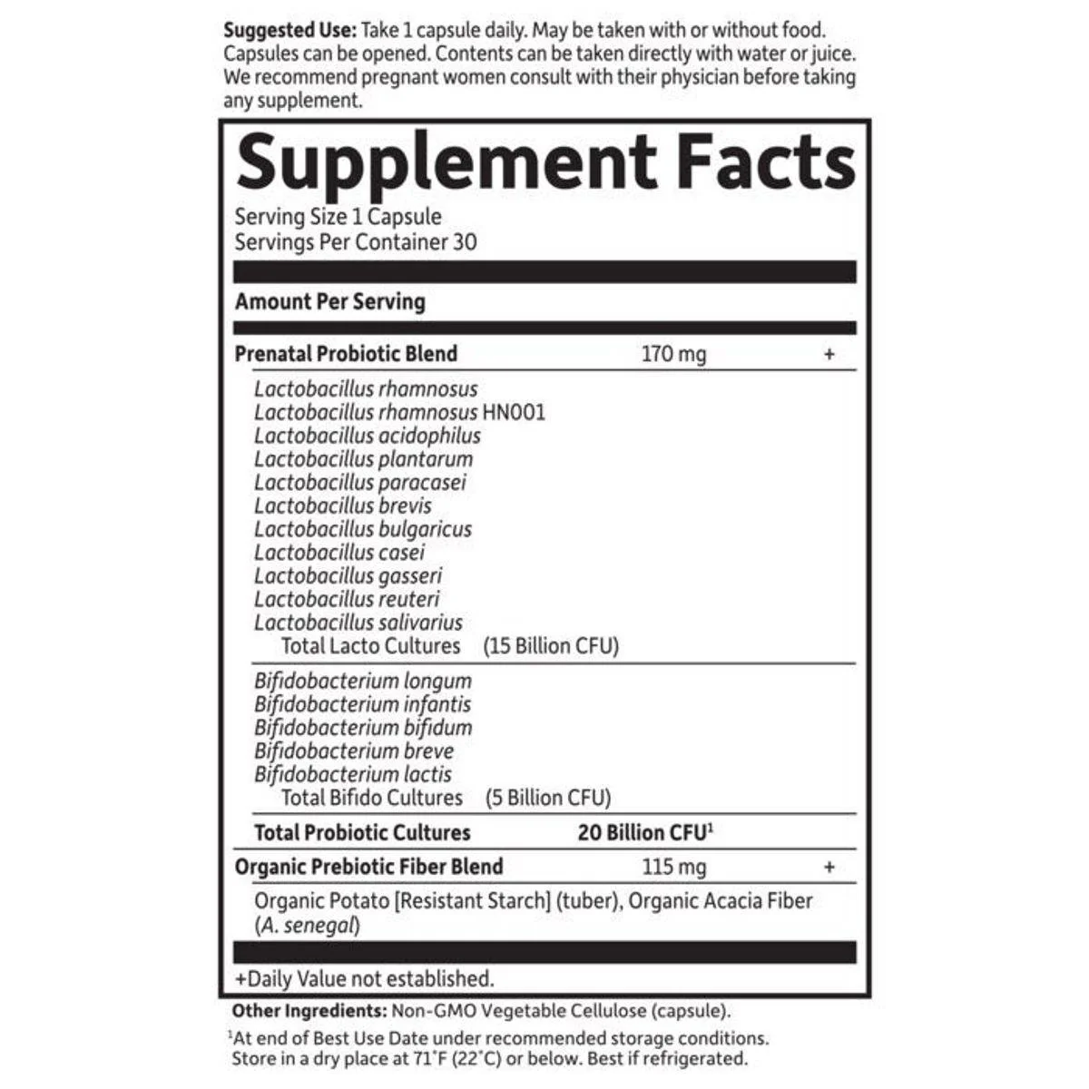 Garden of Life Dr Formulated Probiotics Once Daily Prenatal 20 Billion 30 Vege Capsules - Image 2