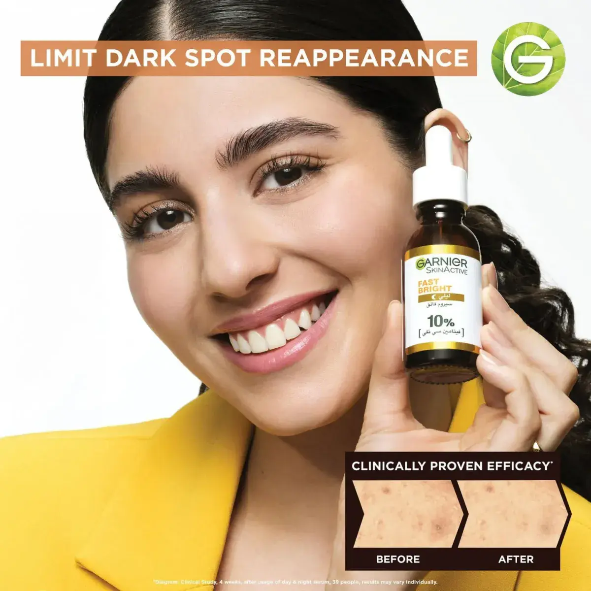 Garnier SkinActive Fast Bright Vitamin C Overnight Booster Face Serum 30ml - Image 3