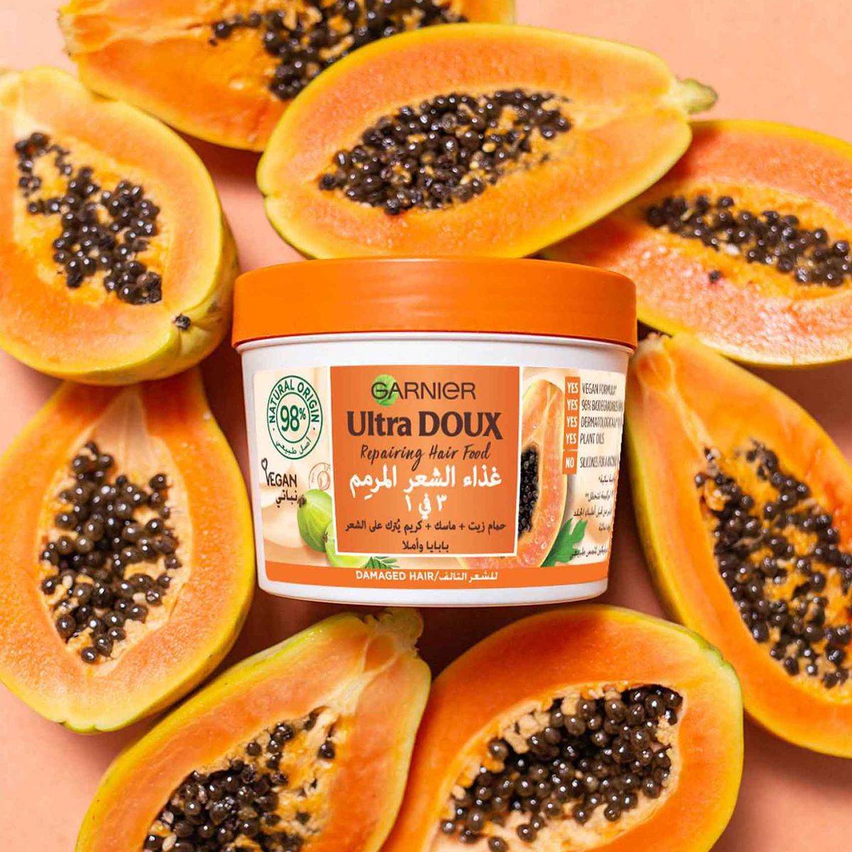 Garnier Ultra Doux Hair Food Papaya Mask 390ml - Image 5