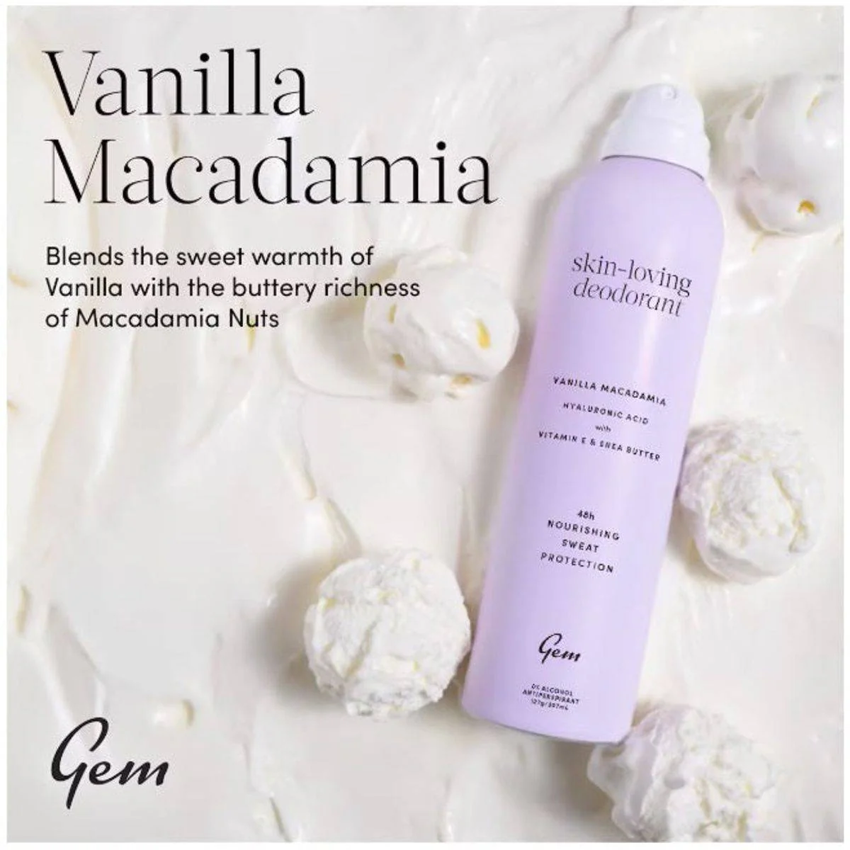 Gem Skin Loving Deodorant 48Hr Vanilla Macadamia 207ml - Image 2