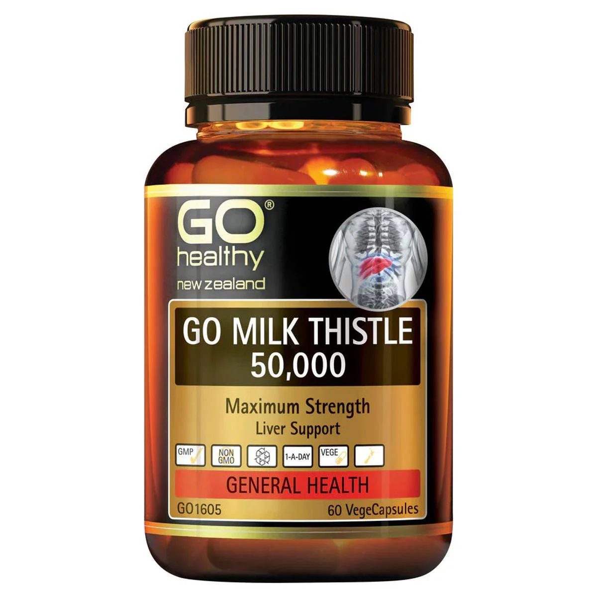 GO Healthy Milk Thistle 50,000 60 VegeCapsules - Image 2