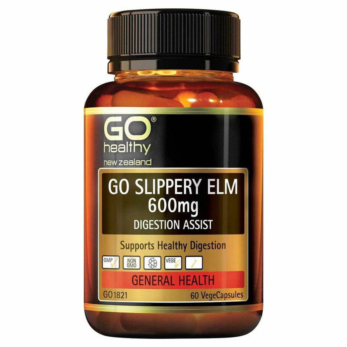 GO Healthy Slippery Elm 600mg 60 VegeCapsules - Image 2