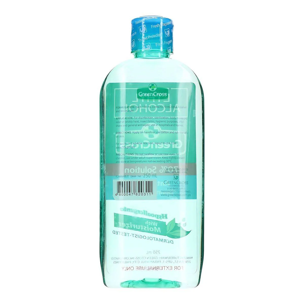 Green Cross Ethyl Alcohol 70% Solution with Moisturizer 250ml - Image 6