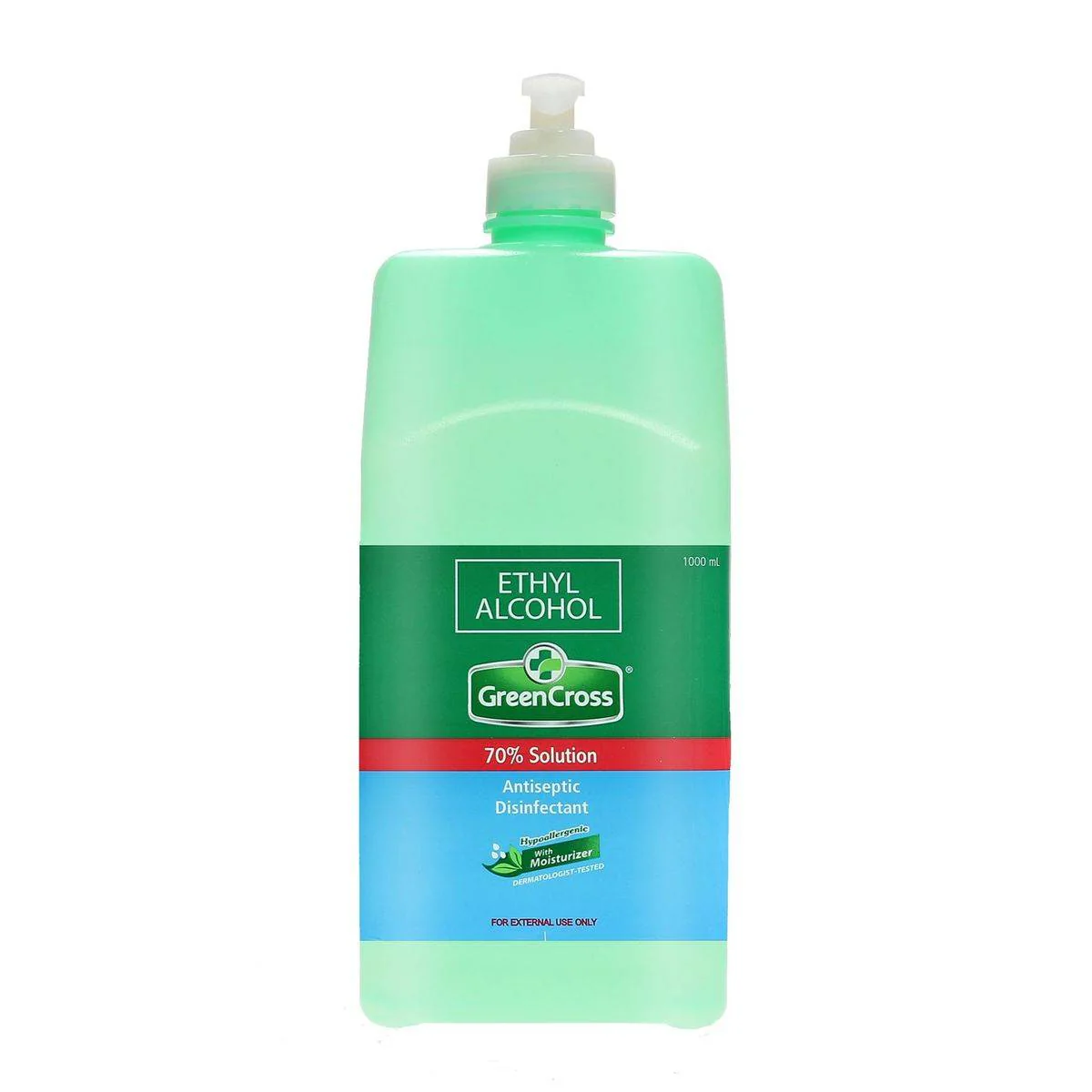 Green Cross Ethyl Alcohol 70% Solution with Moisturizer Pump 1L