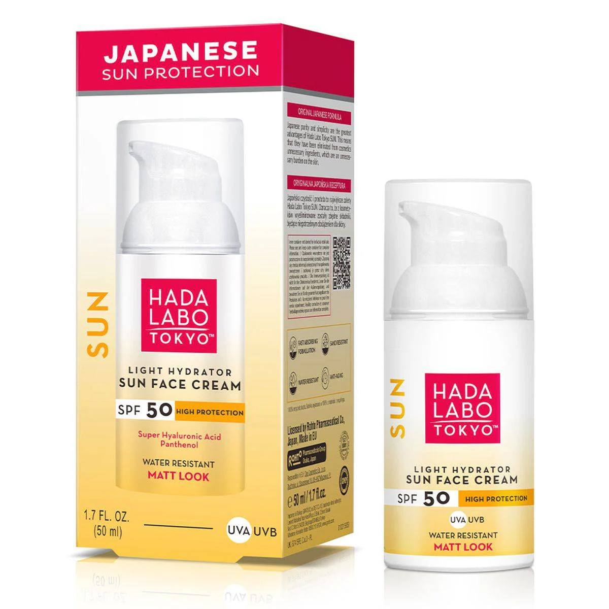 Hada Labo Tokyo Light Hydrator Sun Face Cream Matte Look SPF50 50ml - Image 5