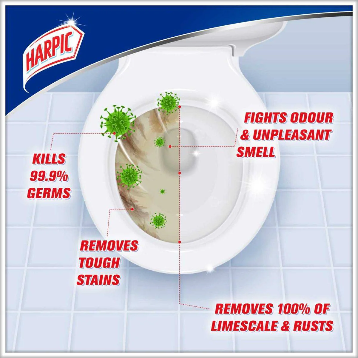 Harpic 100% Limescale Remover Toilet Cleaner Original 500ml - Image 5