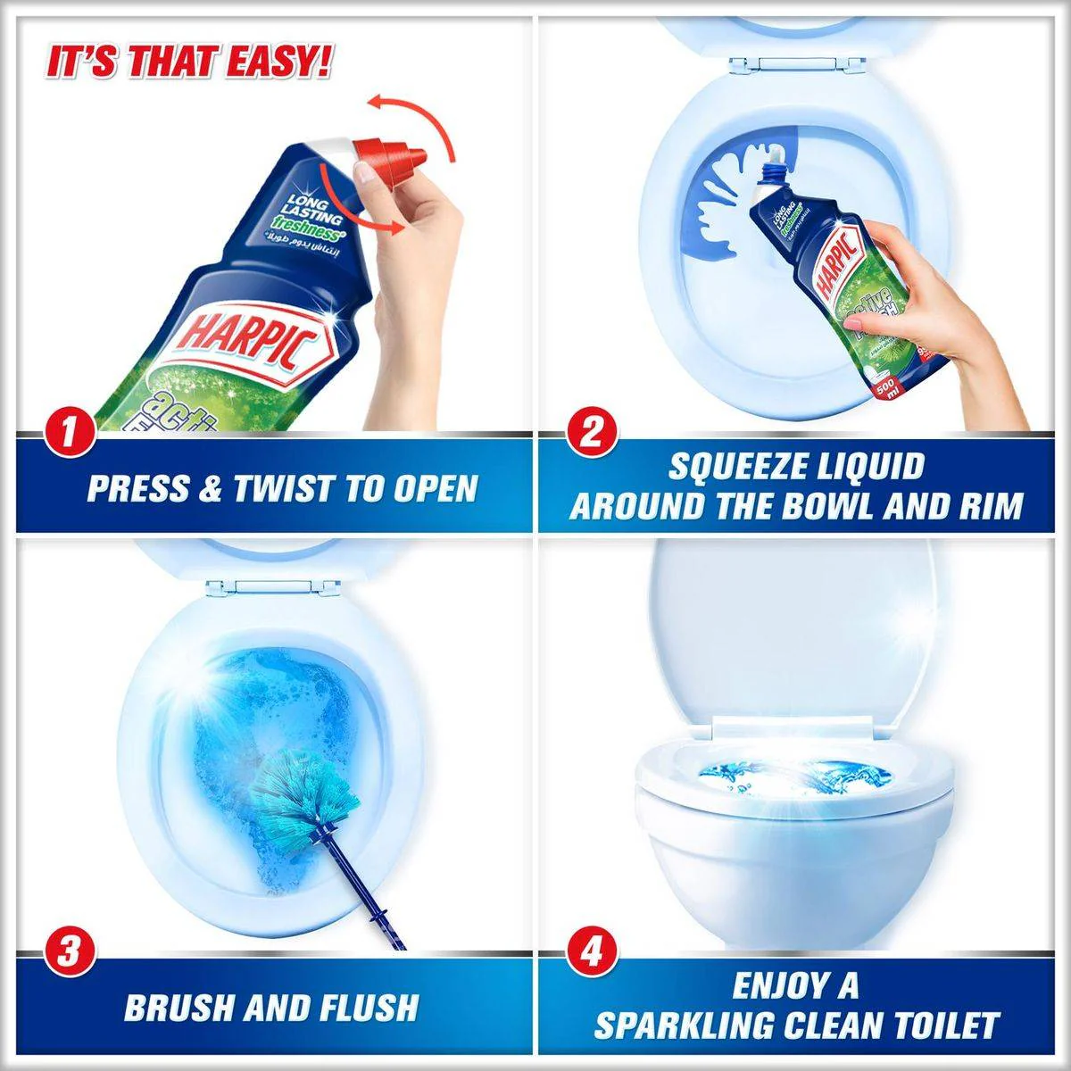 Harpic Active Fresh Toilet Cleaner Pine 500ml - Image 4