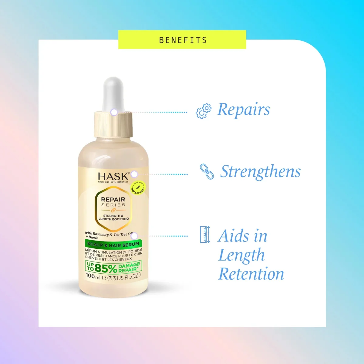 Hask Repair Series Strength & Length Boosting Scalp & Hair Serum 100ml - Image 2