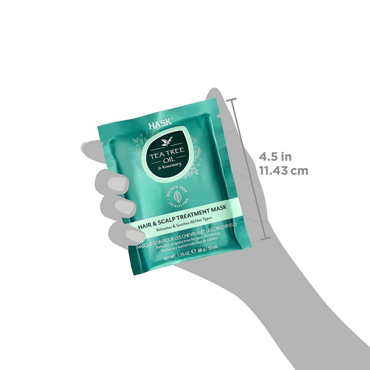 Hask Tea Tree Oil & Rosemary Hair & Scalp Hair Mask 50g - Image 3