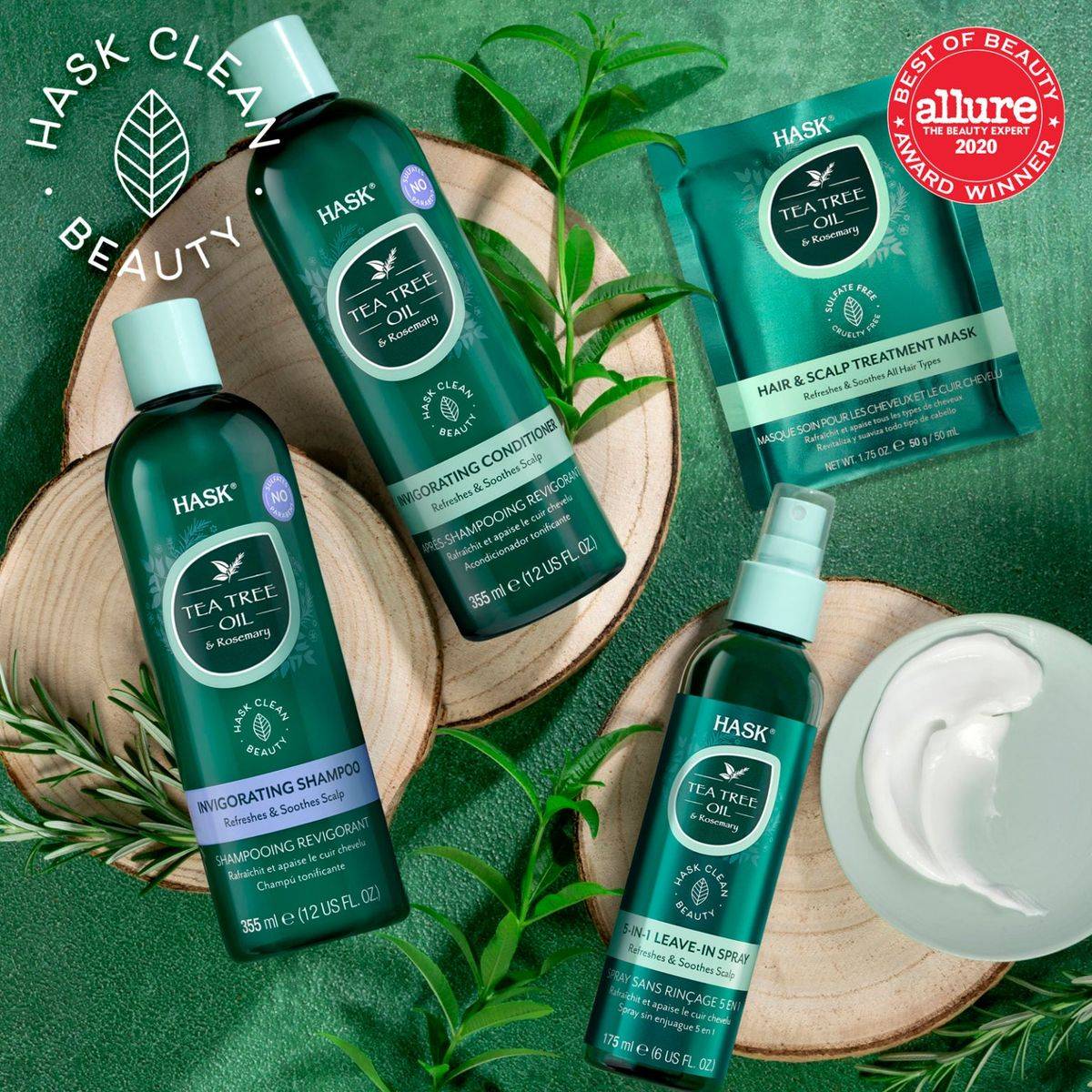 Hask Tea Tree Oil & Rosemary Hair & Scalp Hair Mask 50g - Image 4