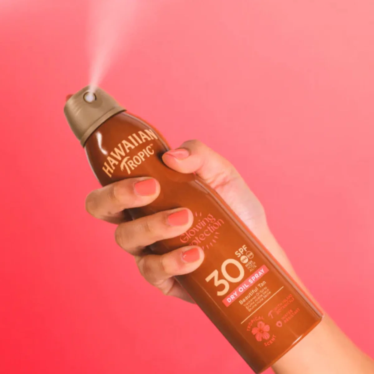 Hawaiian Tropic Glowing Protection Dry Spray Oil SPF30 180ml - Image 2