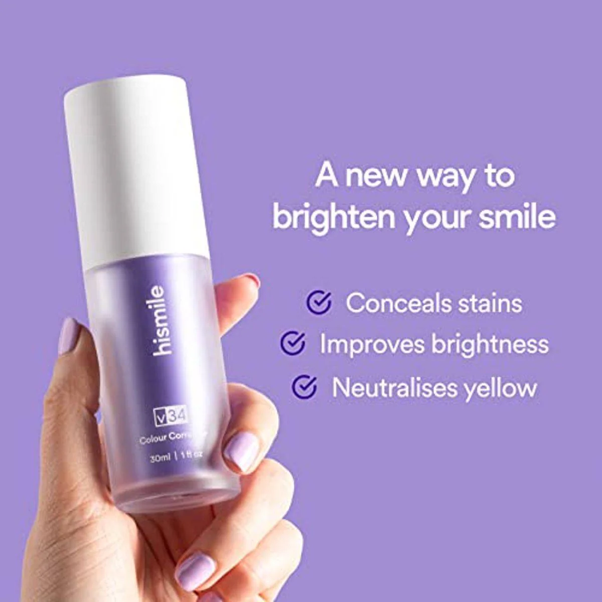 HiSmile V34 Teeth Whitening Colour Corrector Serum 30ml - Image 5