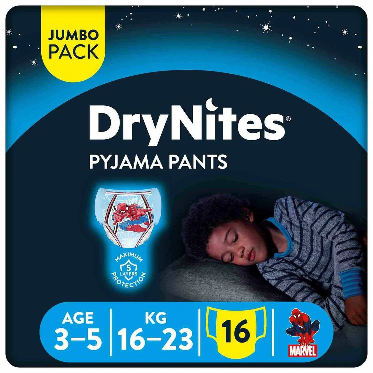 Huggies Drynites Pyjama Pants Jumbo Pack 3-5 Years (16-23 kg) Boy 16 Pieces - Image 3