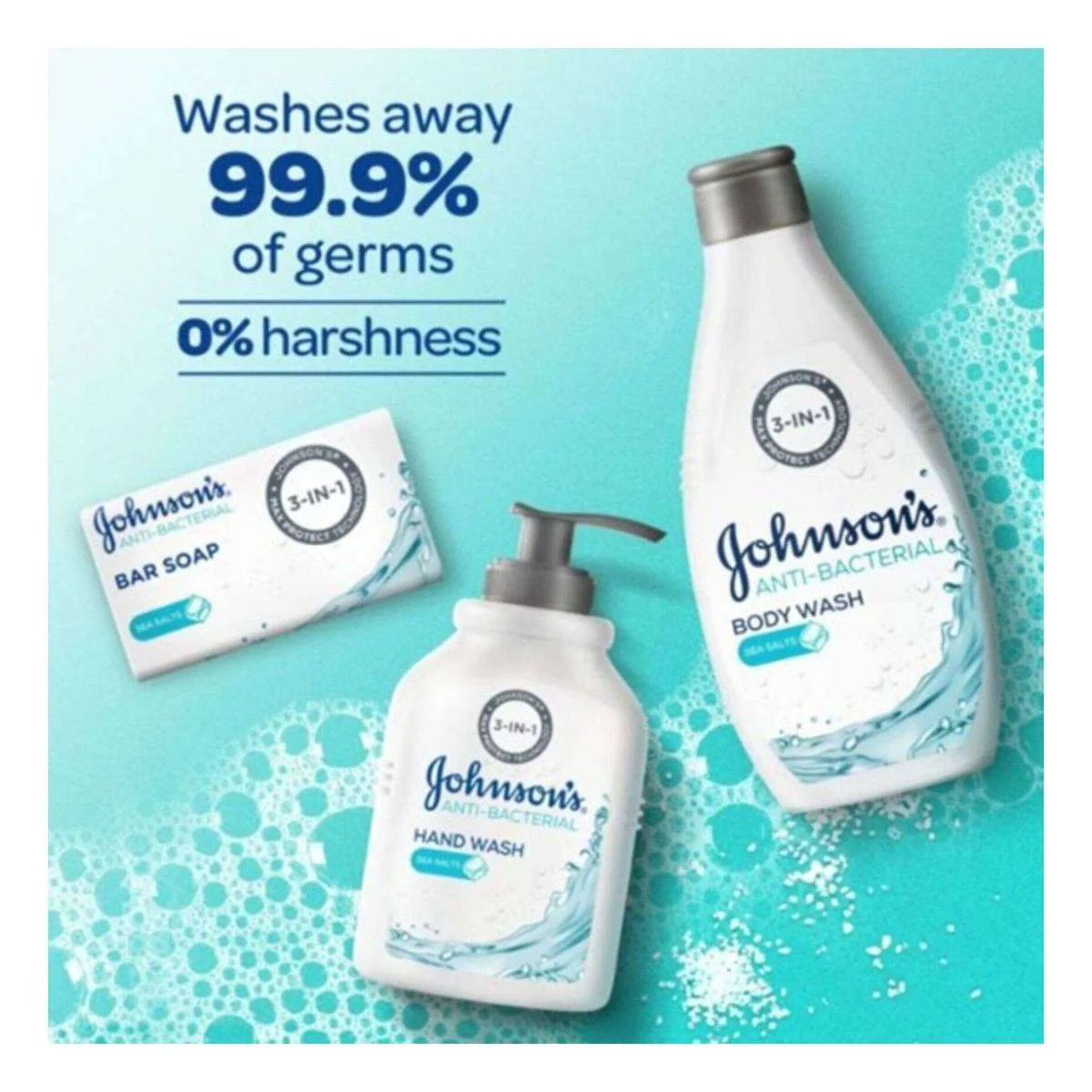Johnsons Anti Bacterial Hand Wash Sea Salts 300ml - Image 3