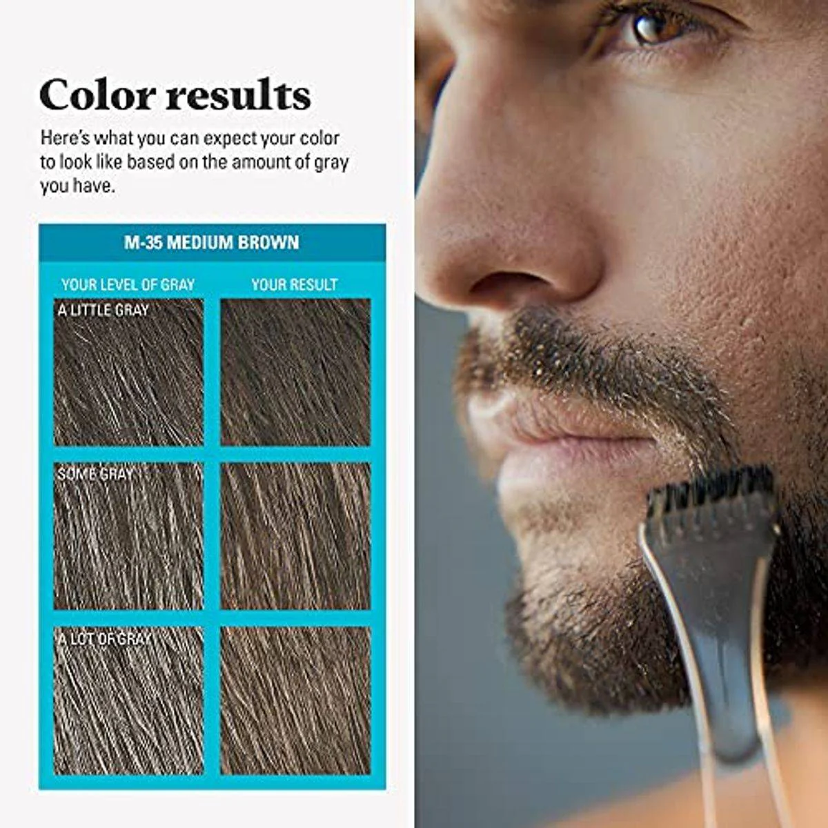 Just For Men Moustache & Beard Brush In Color M35 Medium Brown - Image 2