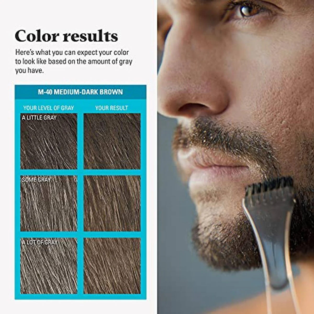 Just For Men Moustache & Beard Brush In Color M40 Medium Dark Brown - Image 2