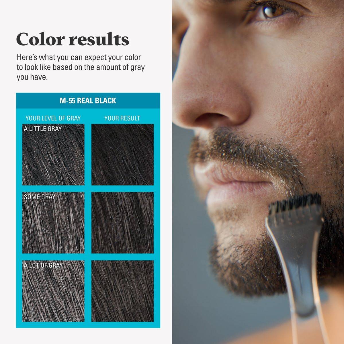 Just For Men Moustache & Beard Brush In Color M55 Real Black - Image 5