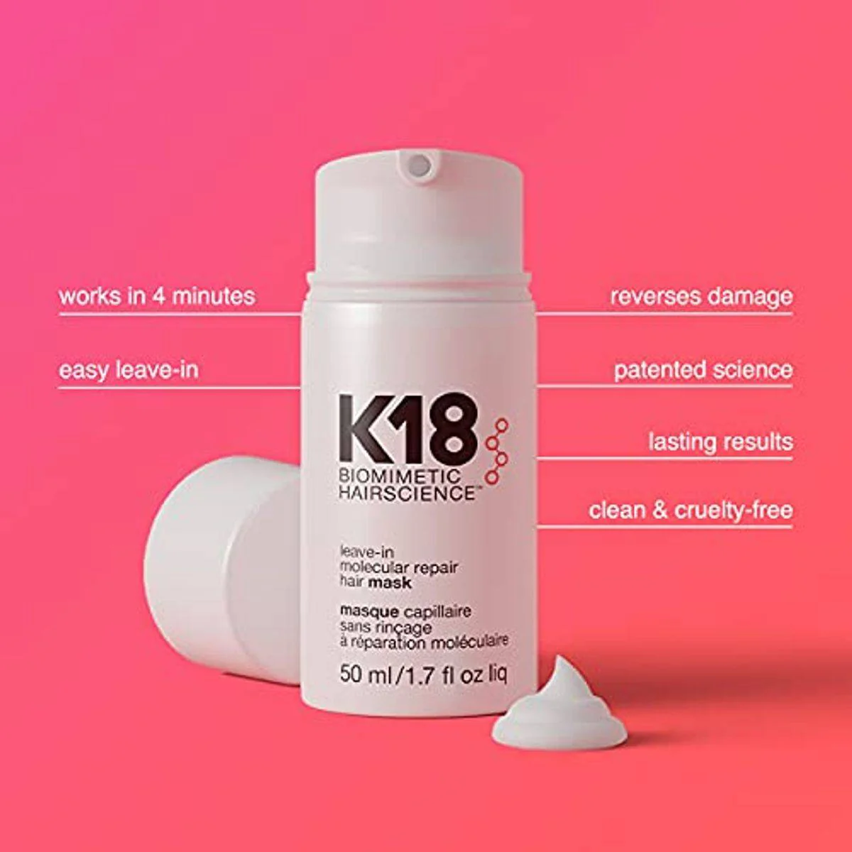 K18 Leave In Molecular Repair Hair Mask 50ml - Image 5