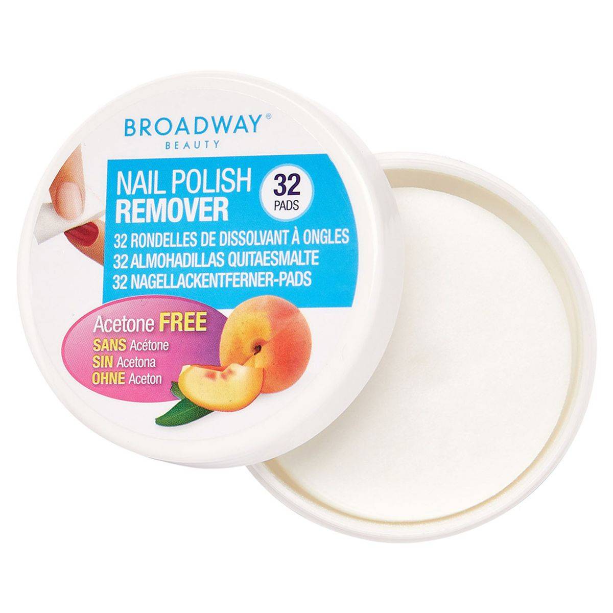 Kiss Broadway Beauty Nail Polish Remover Peach 32 Pads - Image 3