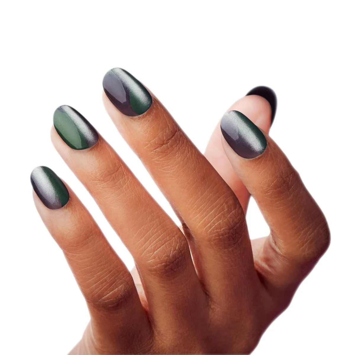 Kiss False Nails FMA04C Gel Fantasy Magnetic Velvety Effect Short Length Gray 28 Count - Image 5