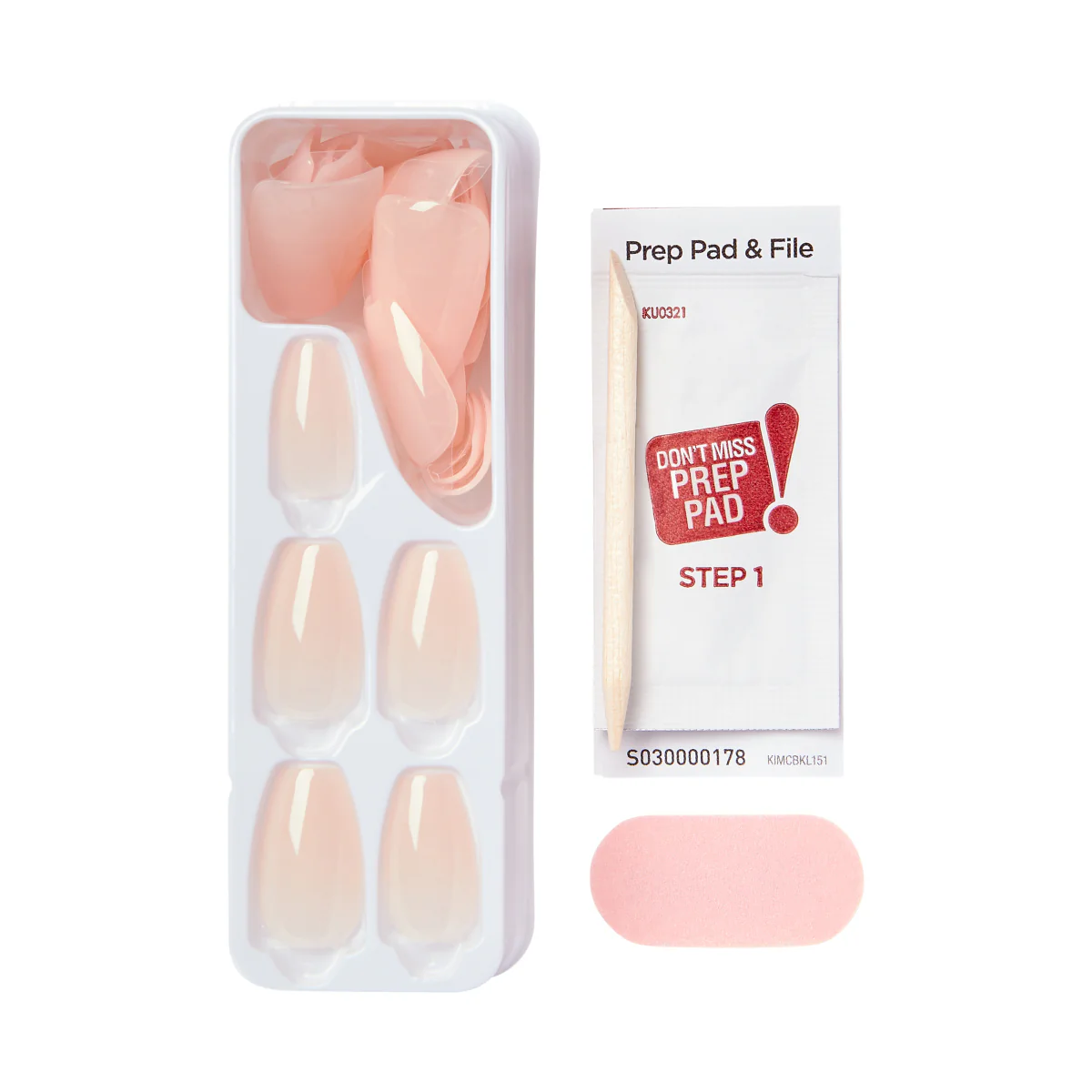 Kiss False Nails IMC502C Impress Color Press On Manicure Coffin Medium Serendipity 30 Count - Image 2