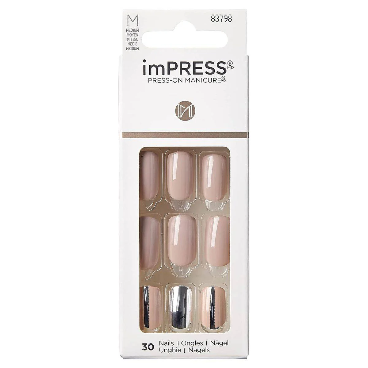 Kiss False Nails KIMM12C Impress Press On Manicure Cloudy Medium 30 Count - Image 3
