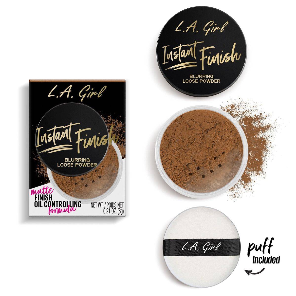 LA Girl Instant Finish Blurring Loose Powder Tan 6g - Image 2