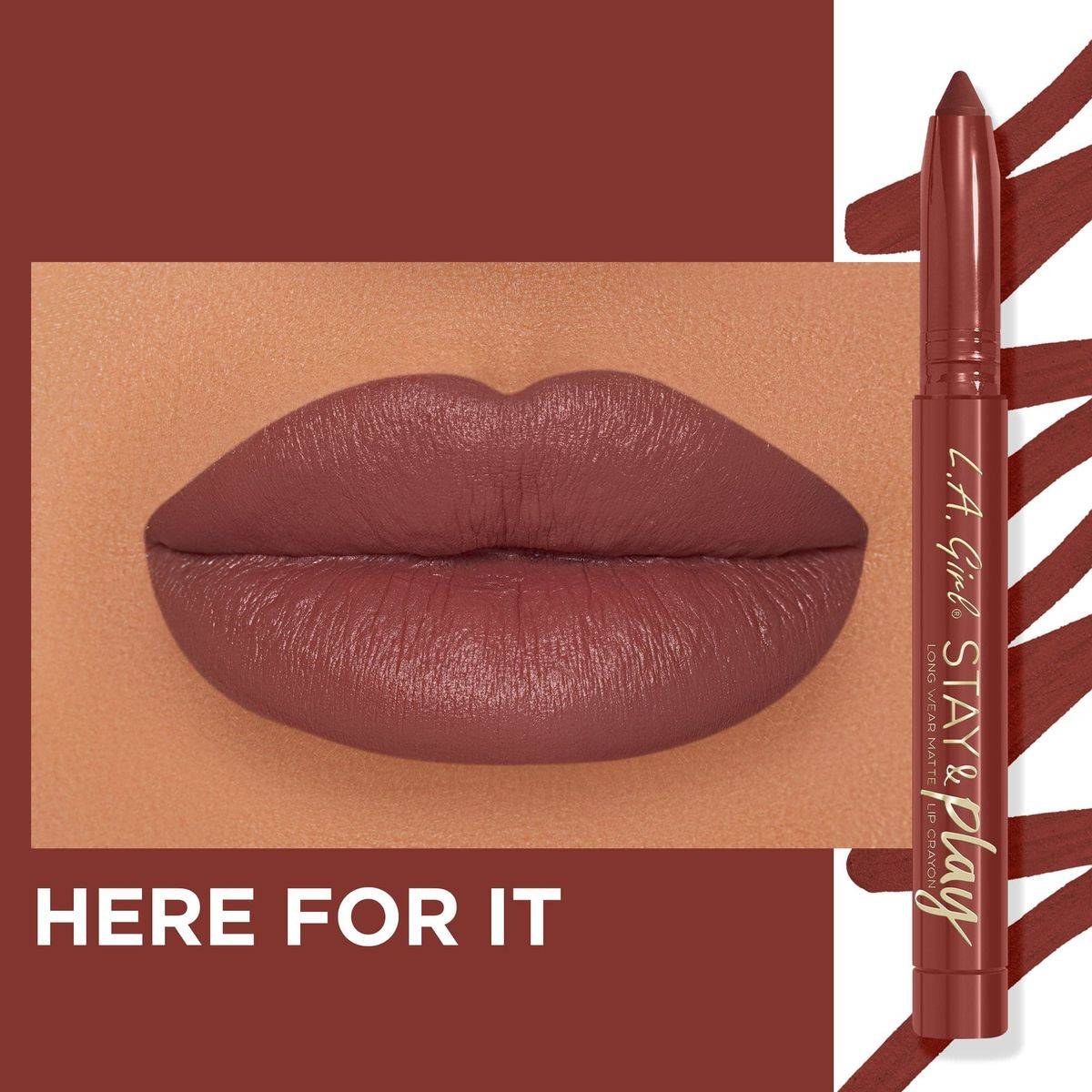 LA Girl Stay & Play Matte Lip Crayon Here for it - Image 3