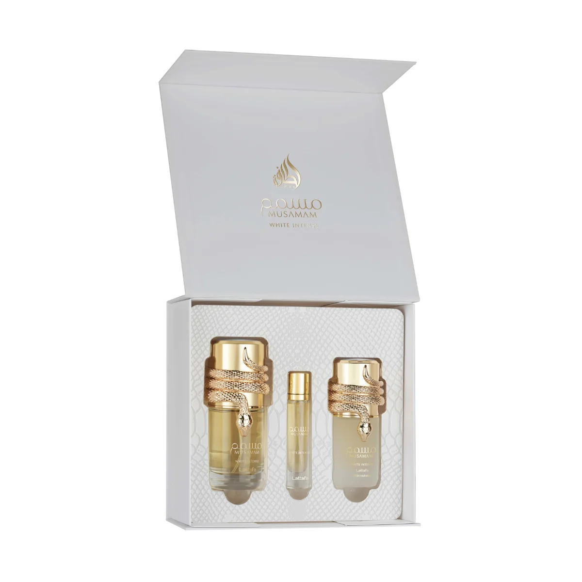 Lattafa Musamam White Intense Eau de Parfum 100ml + Eau de Parfum 12ml + Hair Mist Gift Set - Image 2