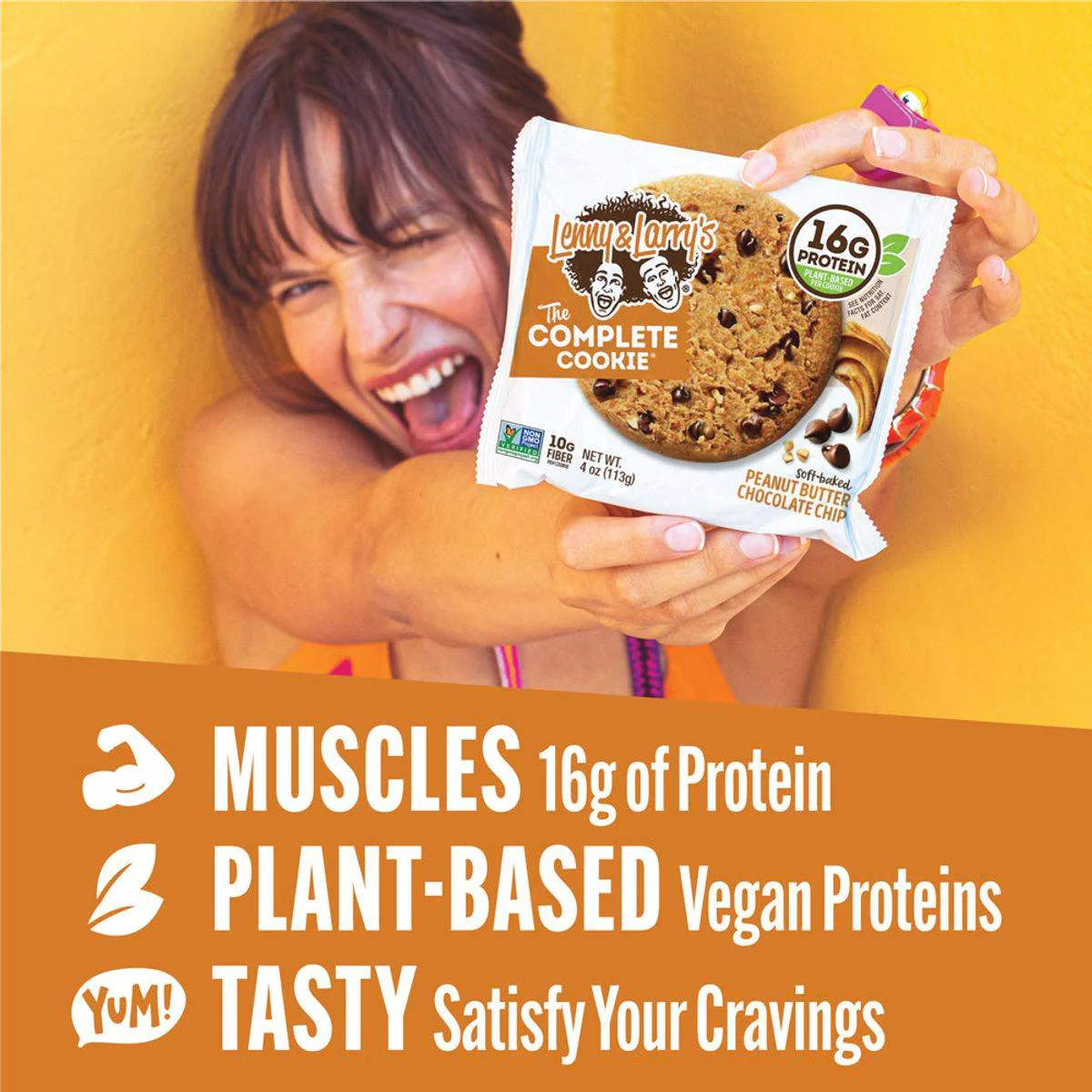 Lenny & Larrys The Complete Cookie Peanut Butter Chocolate Chip 113g - Image 3
